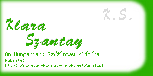 klara szantay business card